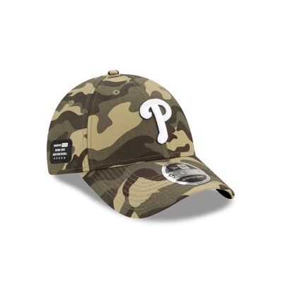 Green Philadelphia Phillies Hat - New Era MLB Armed Forces Weekend Stretch Snap 9FORTY Adjustable Caps USA3052679